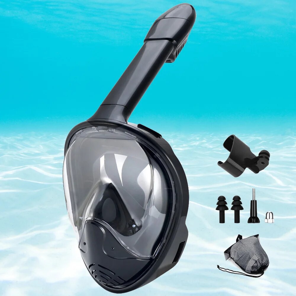 Snorkel Mask Full Face - Unterwasser Schnorcheln Vollgesichts Kinder Schwimmmaske Set