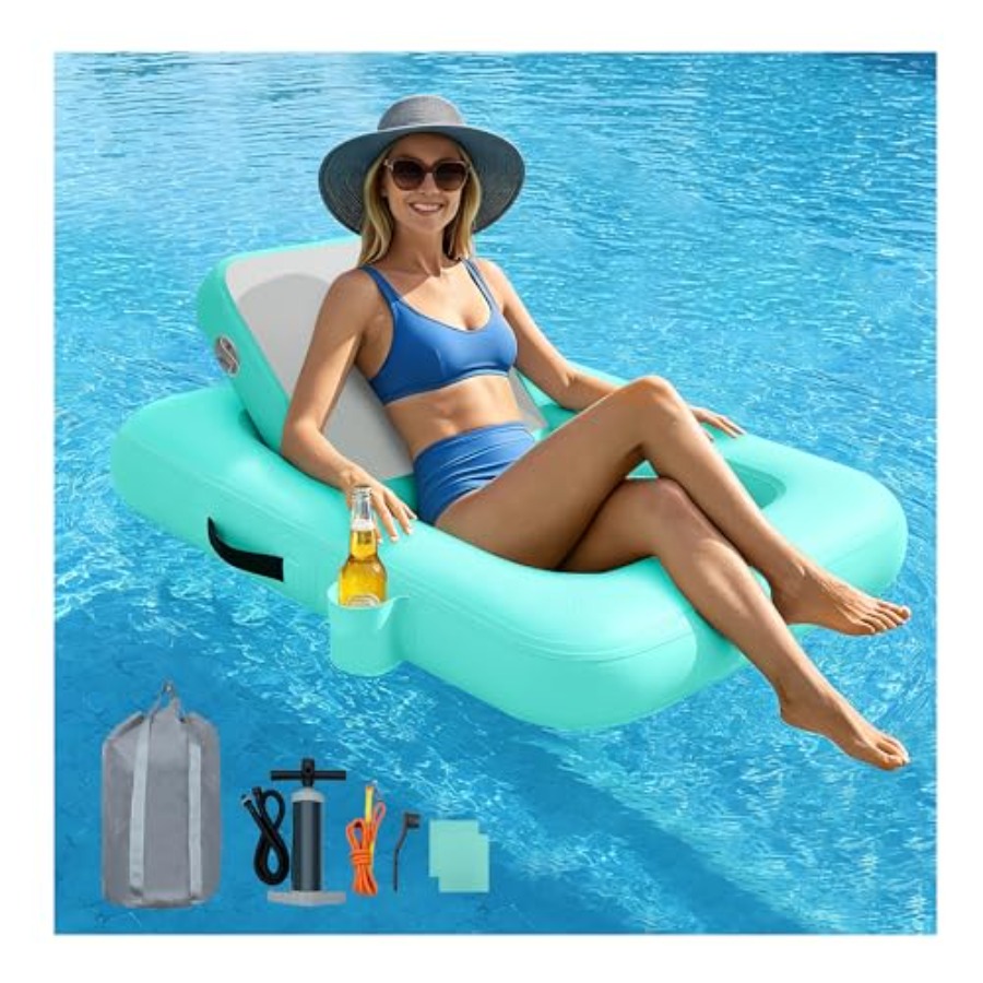 Pool Lounger Inflatable - Schwimmende Stühle mit Rückenlehne, aufblasbarer Schwimmsessel