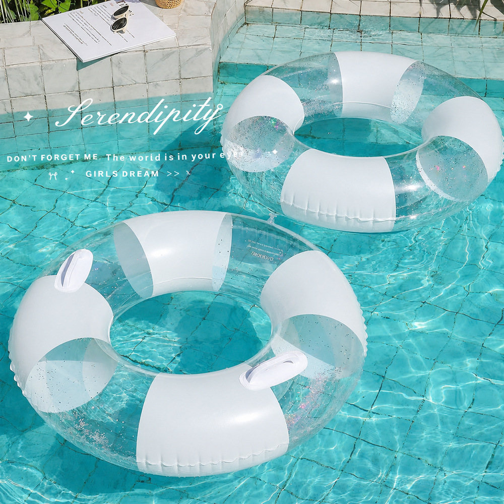 Pool Float Ring Inflatable - Transparenter Schwimmring für Erwachsene, verdickter aufblasbarer