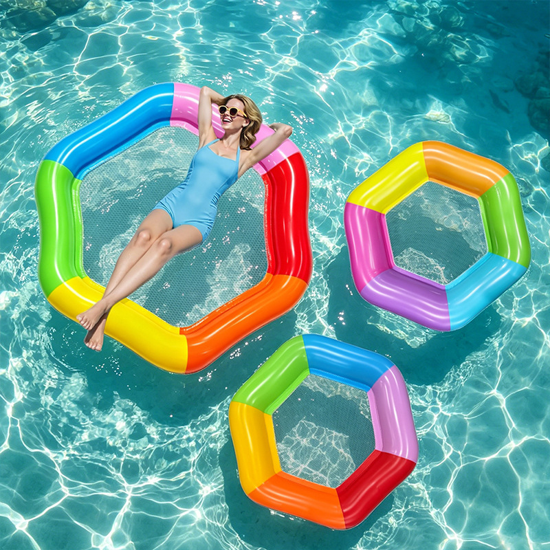 Neuer sechseckiger, bunter, au – Pool Lounger Inflatable Bewertung und Preis